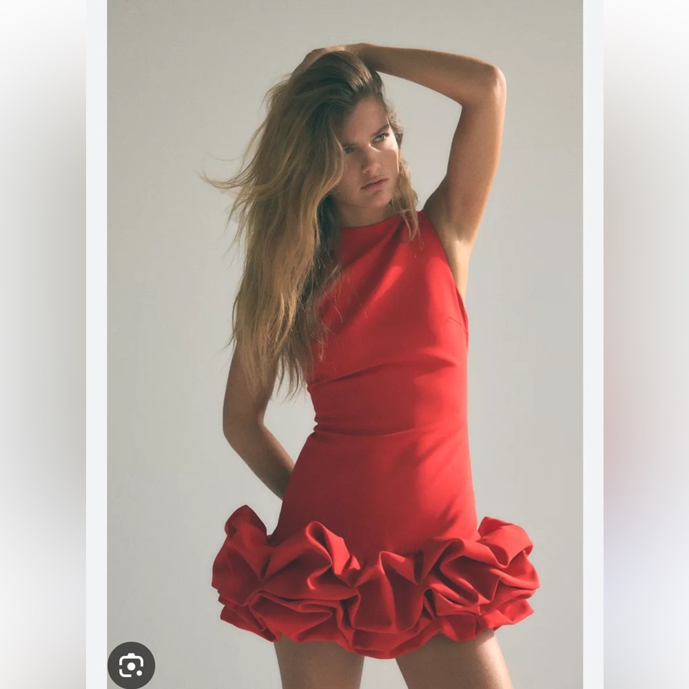 Zara NWT matching voluminous playsuit red 9322/777